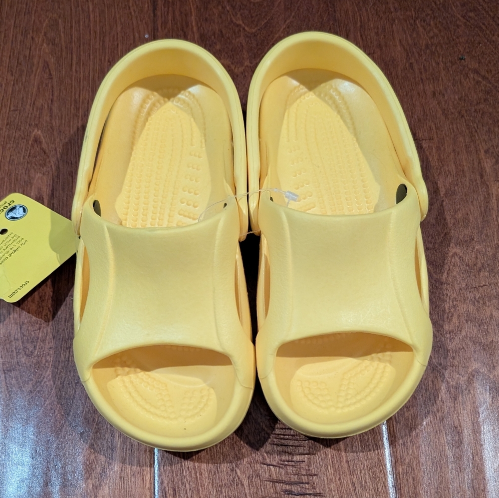 CROCS Yellow Slide Sandals